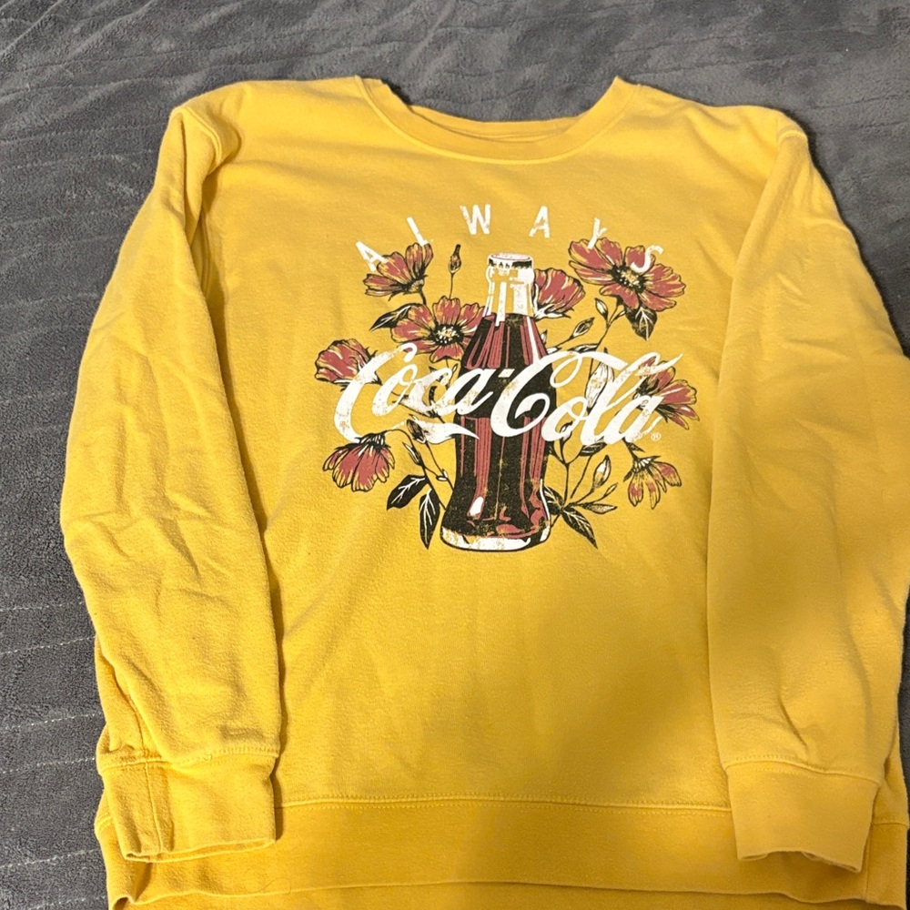 Coca Cola Mustard Graphic Crewneck Sweater